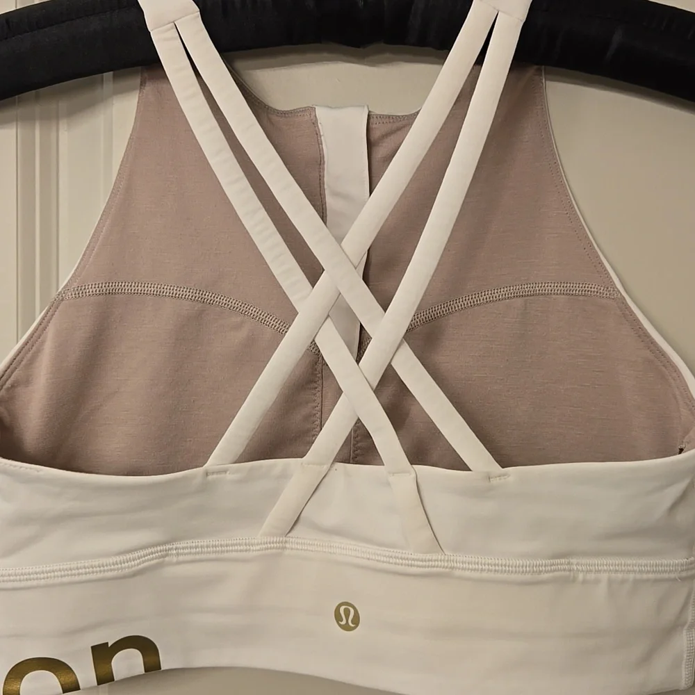 Lululemon Energy Bra High Neck Long Line Zip Special Edition - White - Picture 4 of 11